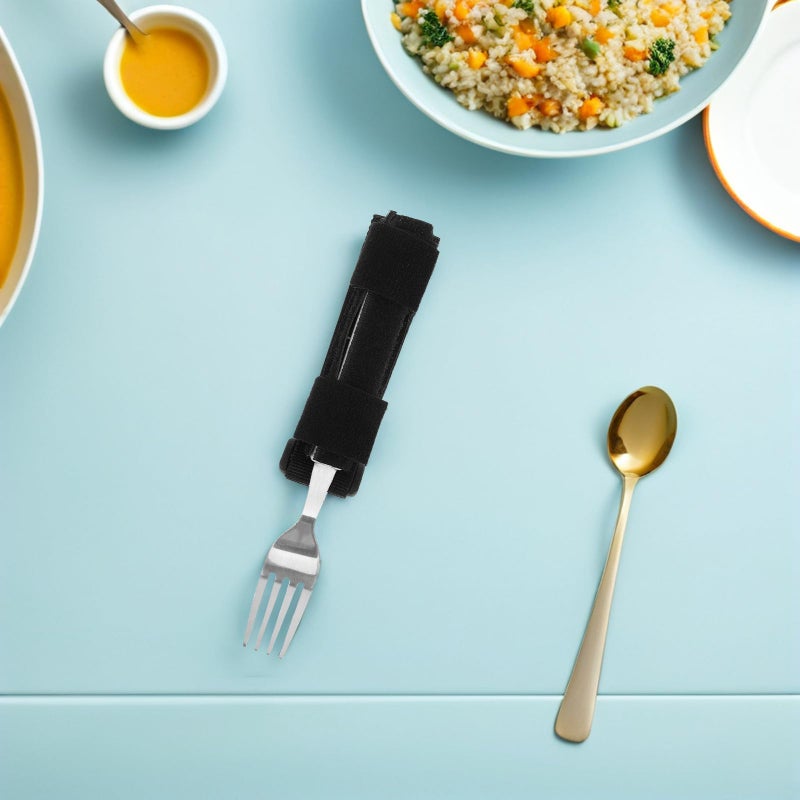 2Pcs Adaptive Eating Utensils Fork Holder with Universal Strap for Hand Tremor and Arthritis Assistance - Image 5