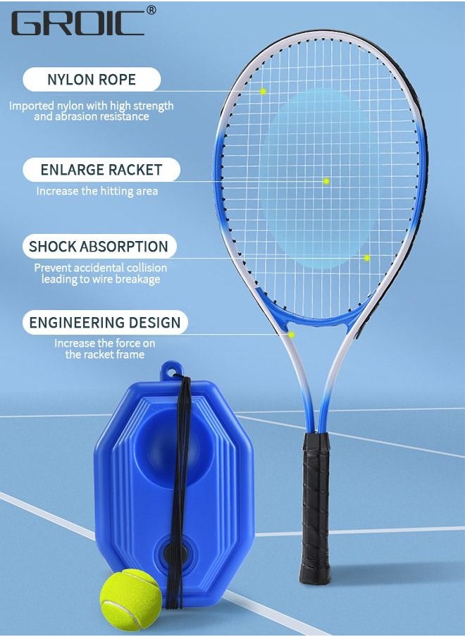GROIC - Tennis Rackets with Tennis Trainer Set, Recreational Adult Tennis Rackets Beginner Tennis Racket with 1 Tennis Trainer String Balls Elastic and a Portable Mesh Bag - Image 1