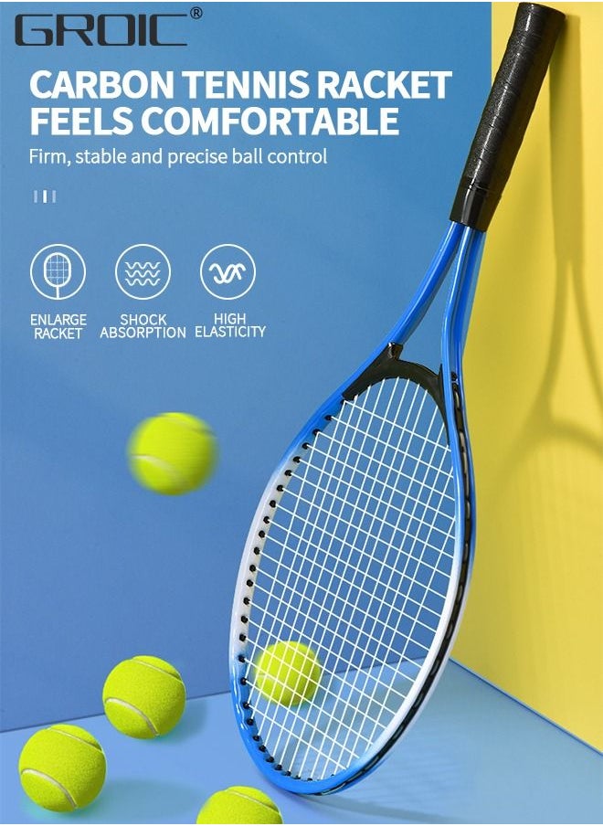 GROIC - Tennis Rackets with Tennis Trainer Set, Recreational Adult Tennis Rackets Beginner Tennis Racket with 1 Tennis Trainer String Balls Elastic and a Portable Mesh Bag - Image 1