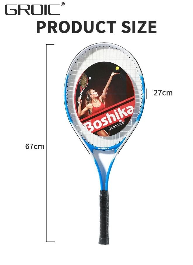 GROIC - Tennis Rackets with Tennis Trainer Set, Recreational Adult Tennis Rackets Beginner Tennis Racket with 1 Tennis Trainer String Balls Elastic and a Portable Mesh Bag - Image 1