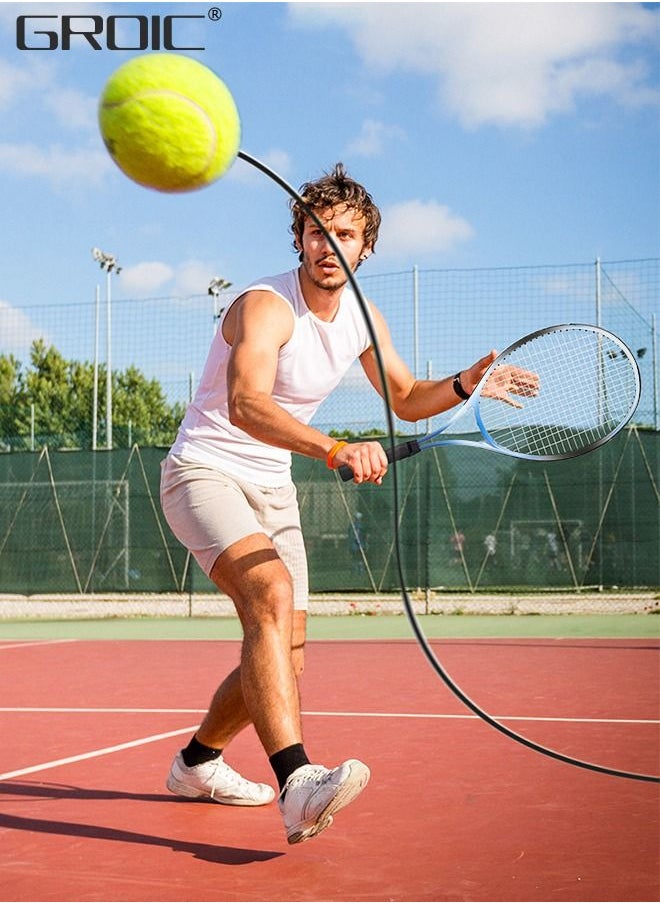 GROIC - Tennis Rackets with Tennis Trainer Set, Recreational Adult Tennis Rackets Beginner Tennis Racket with 1 Tennis Trainer String Balls Elastic and a Portable Mesh Bag - Image 1