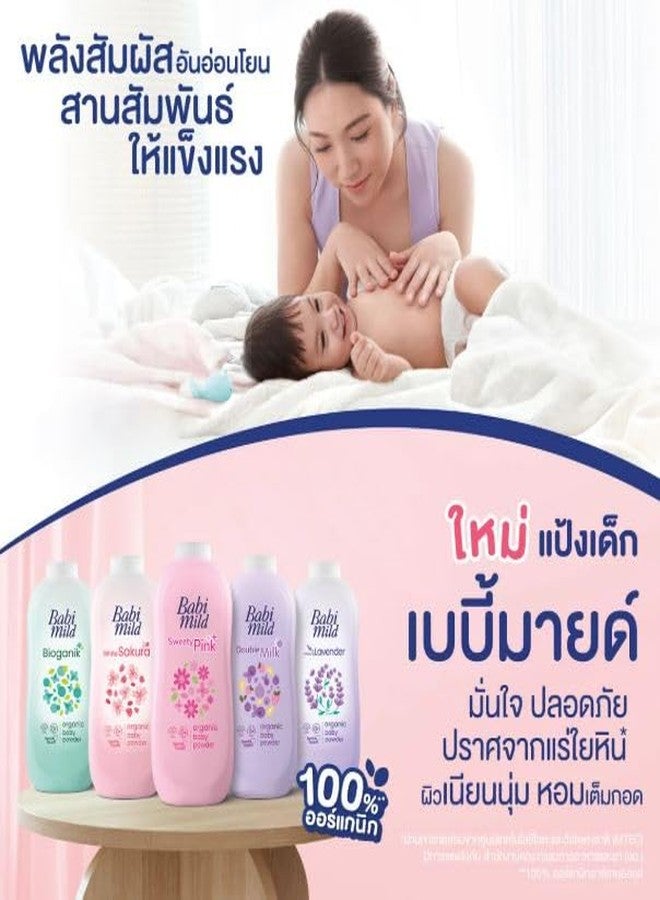 VIRAVIN HOUSEWARE Babi Mild White Sakura Organic,160g/baby powder suitable for newborn baby and everyone in the family/product of Thailand. - Image 5