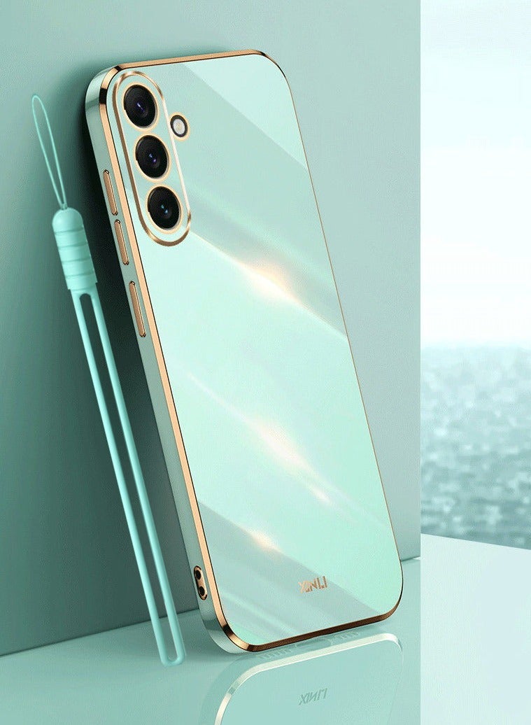 ايكارلوس جراب لهاتف Samsung Galaxy A56/A36 5G، غطاء واقٍ من مادة TPU مطلي بالكهرباء لامع، باللون الذهبي والأخضر - Image 1