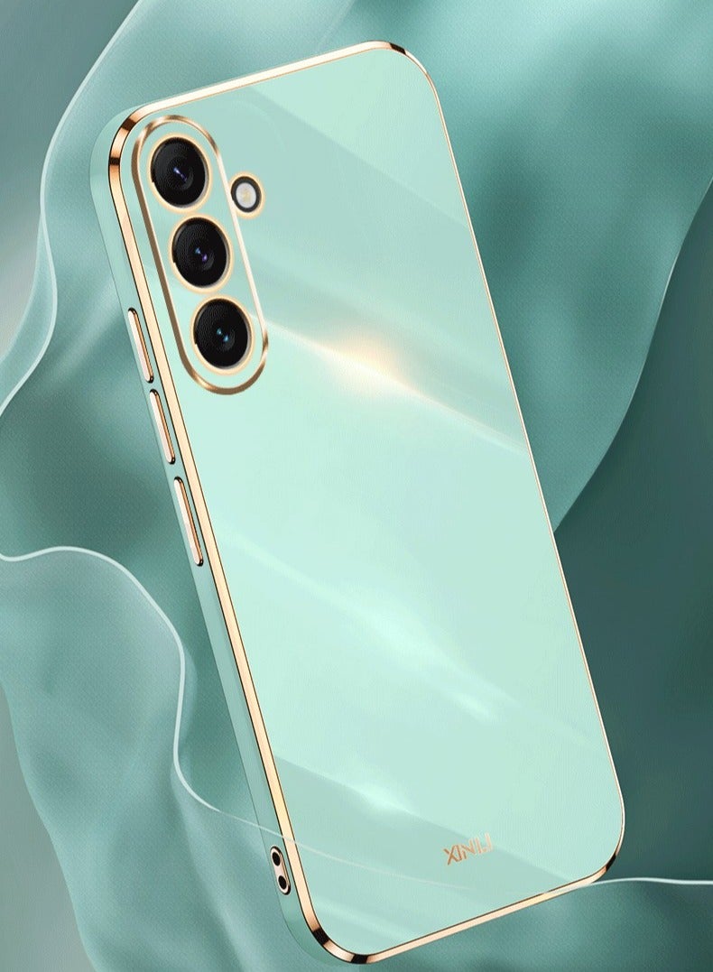 ايكارلوس جراب لهاتف Samsung Galaxy A56/A36 5G، غطاء واقٍ من مادة TPU مطلي بالكهرباء لامع، باللون الذهبي والأخضر - Image 3