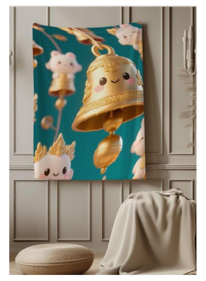 عام بطانية رقيقة من الفانيلا الكرتونية للأطفال أو الطلاب (دافئة ومريحة ومناسبة للنوم والألعاب) 100 سم * 150 سم - Image 1