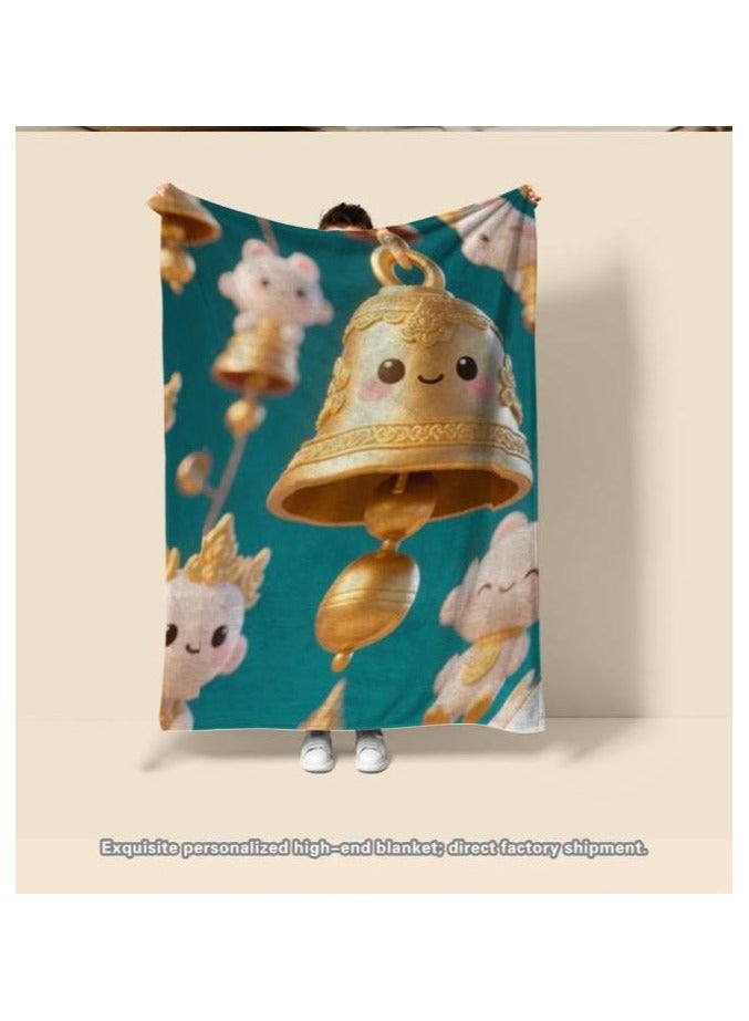 عام بطانية رقيقة من الفانيلا الكرتونية للأطفال أو الطلاب (دافئة ومريحة ومناسبة للنوم والألعاب) 100 سم * 150 سم - Image 3