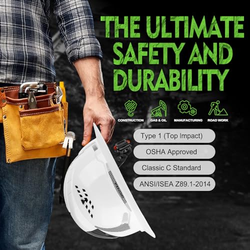 GREEN DEVIL Matrix Full Brim Hard Hat Vented Construction Safety Helmet OSHA Approved Cascos De Construccion Work Hardhat for Men&Women - Image 5