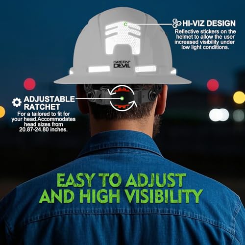 GREEN DEVIL Matrix Full Brim Hard Hat Vented Construction Safety Helmet OSHA Approved Cascos De Construccion Work Hardhat for Men&Women - Image 3