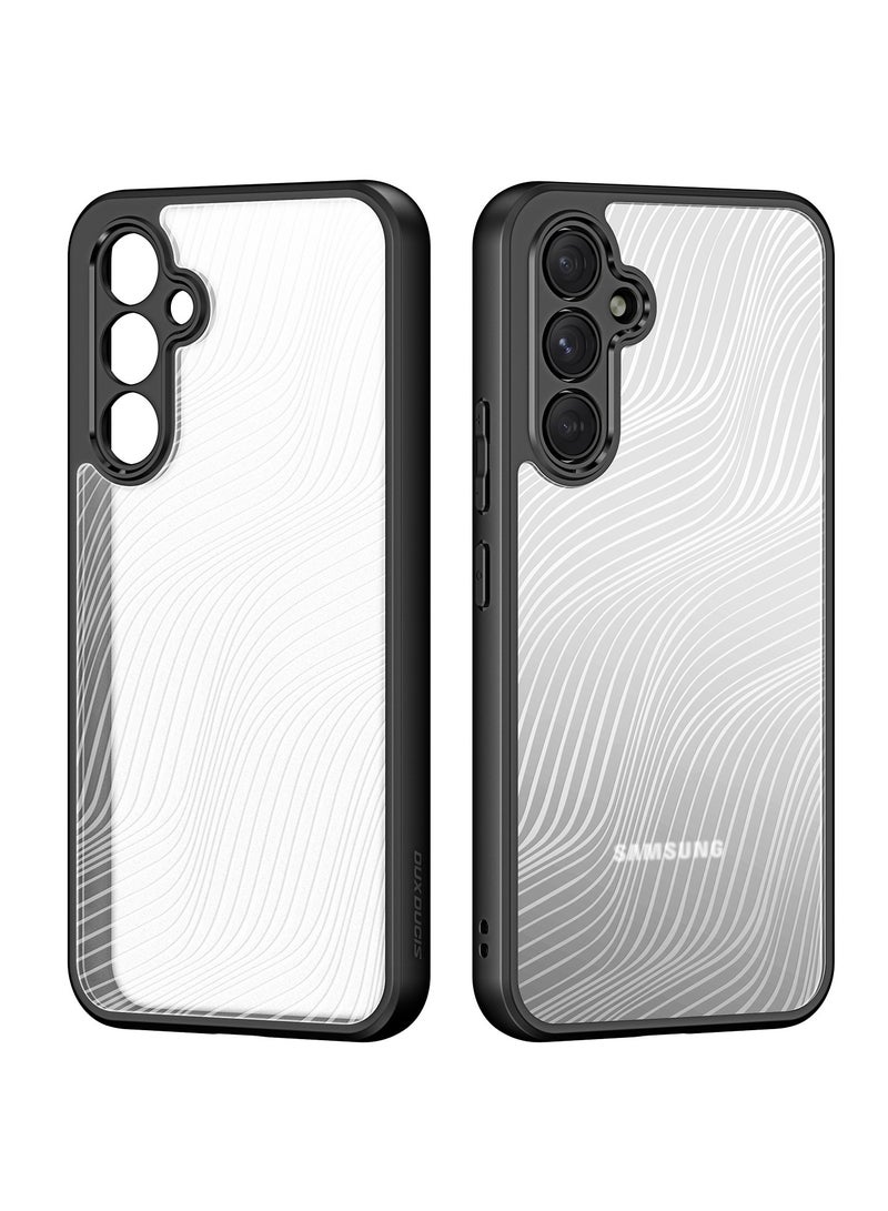 DUX DUCIS Aimo Case Anti-Yellowing Clear [Hard PC Back & Soft TPU Bumper] Shockproof Protective Phone Case Cover compatible with Samsung Galaxy A54 (Black)