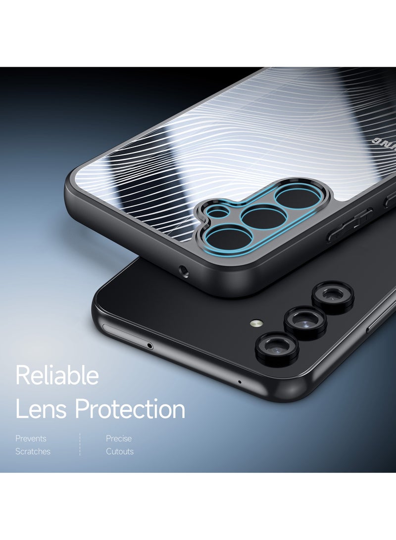DUX DUCIS Aimo Case Anti-Yellowing Clear [Hard PC Back & Soft TPU Bumper] Shockproof Protective Phone Case Cover compatible with Samsung Galaxy A54 (Black)