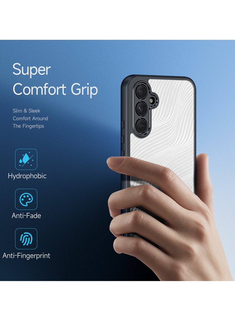 DUX DUCIS Aimo Case Anti-Yellowing Clear [Hard PC Back & Soft TPU Bumper] Shockproof Protective Phone Case Cover compatible with Samsung Galaxy A54 (Black)