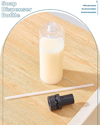 J-HVA Updated Soap Dispenser Bottle for Kitchen Sink Replacement - 500ML/17oz Soap Bottle - A Replacement for Your Soap Dispenser, Please Confirm the Adapter Maximum Connection Size Before - Image 4