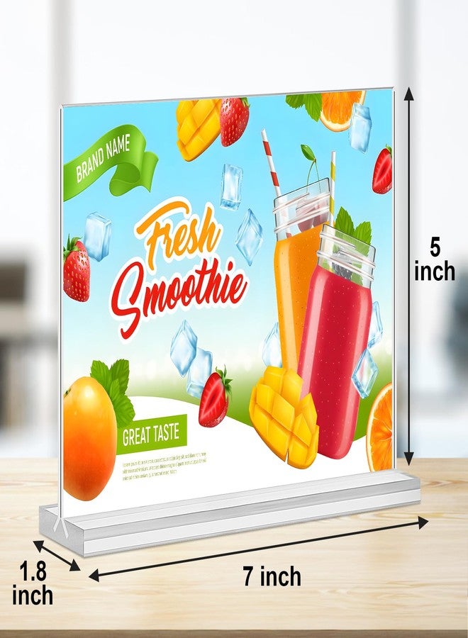 DunGu Acrylic Sign Holder 5x7, 10 Pack Clear Table Double Sided Clear Table Menu Vertical Display Stand Desktop Display Stand Paper Holder Table Sign Holder Suitable for Restaurants Office Store Show Fair - Image 3