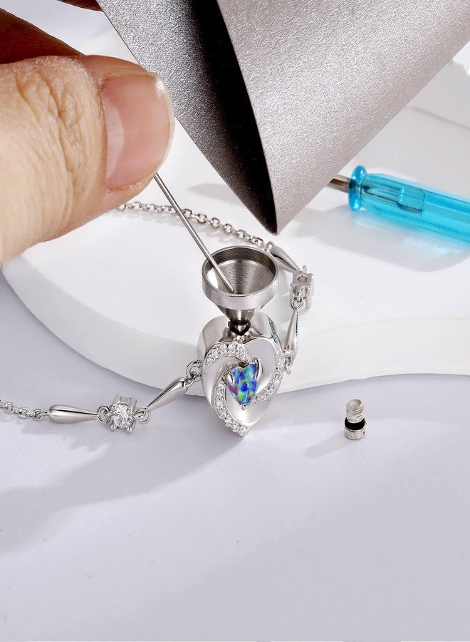 Sariel Opal Heart Ashes Urn Bracelet for Women 925 Sterling Silver Cremation Jewelry Memorial Gifts (Purple) - Image 3