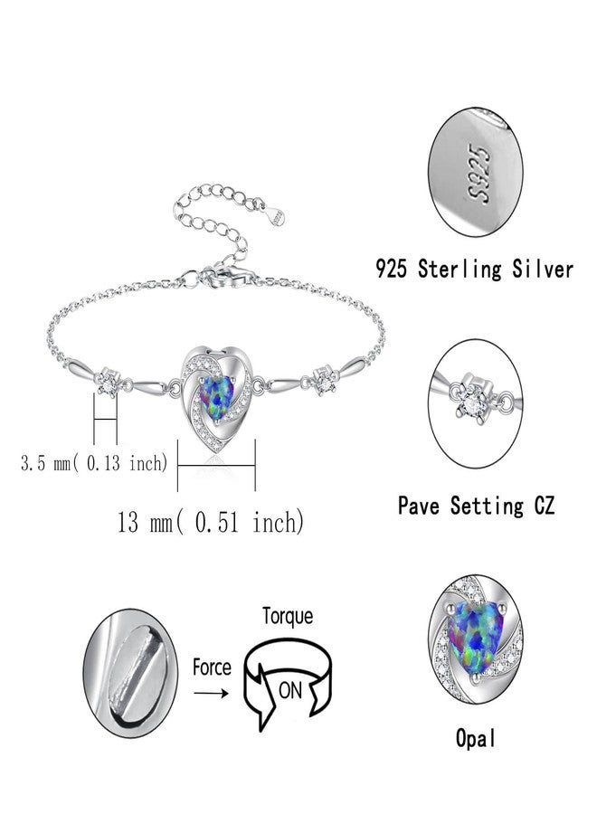Sariel Opal Heart Ashes Urn Bracelet for Women 925 Sterling Silver Cremation Jewelry Memorial Gifts (Purple) - Image 4
