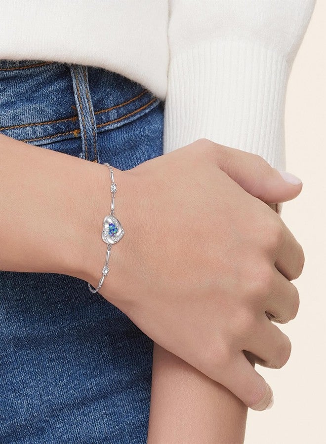 Sariel Opal Heart Ashes Urn Bracelet for Women 925 Sterling Silver Cremation Jewelry Memorial Gifts (Purple) - Image 5