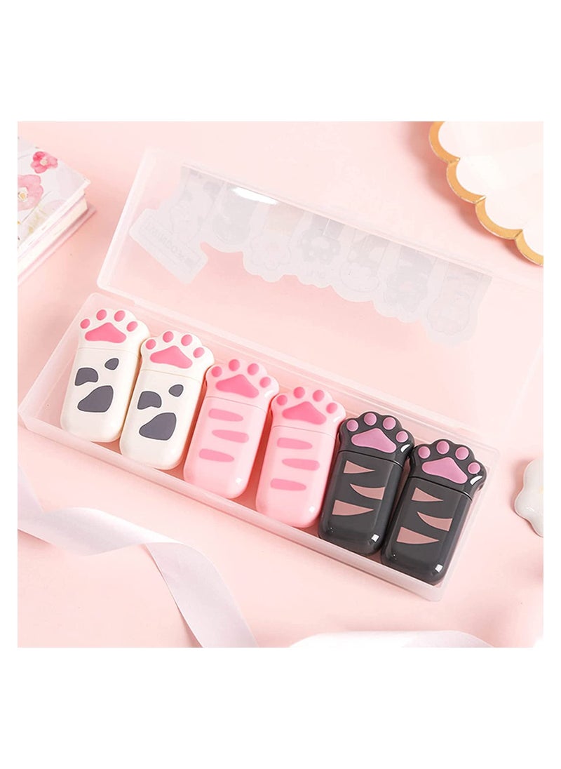 SYOSI - Correction Tape,  6 Pack Milk Cat Claw Cartoon Correction Tape, Cute Girl Net Red Correction Tape, Mini Correction Tape, for Kids Students Writing Office School Supplies - Image 1
