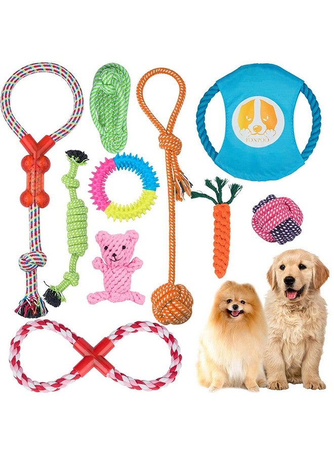 Angelland Dog Chew Toys for Small to Medium Dogs - 10 Pack Tough Dog Toys, Interactive Rope Teething Toy for Puppy, Durable Tug of War Toy, Birthday and Festival Gift Set - Image 1