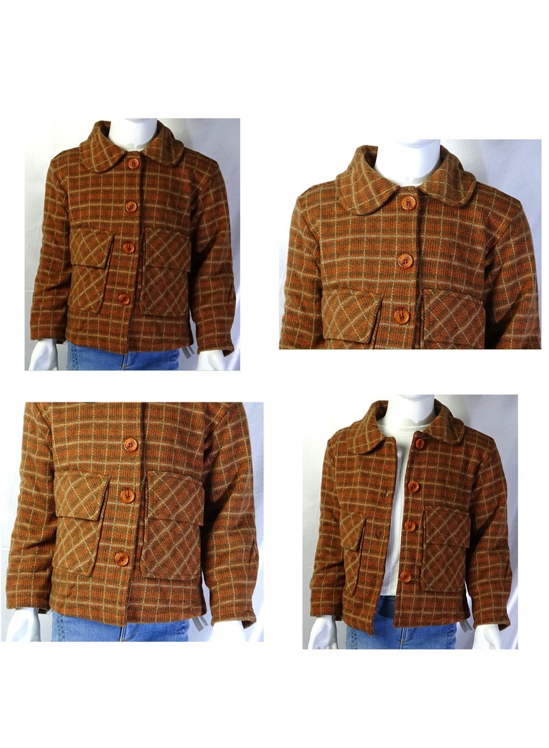 شلــــتر صناعة تركية فاخرة؛ جاكيت بنات قماش بأزرار لفصل الخريف و الشتاء من مجموعة شلـــتر 35591 - Image 1