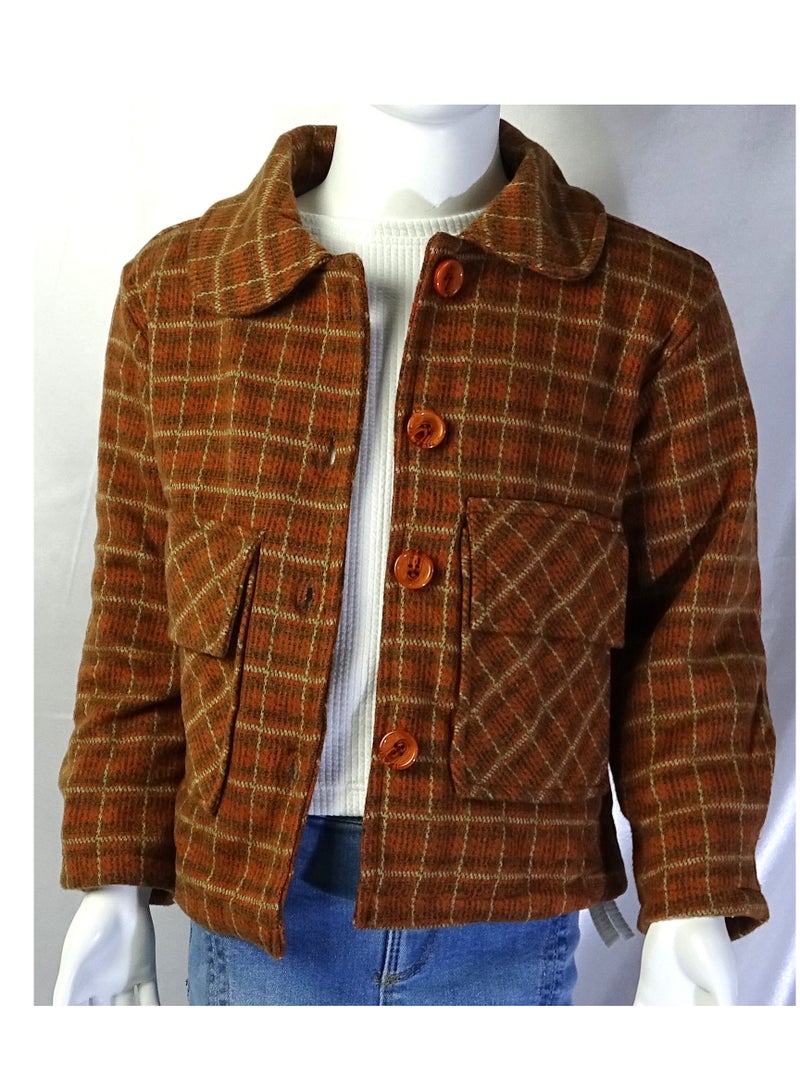 شلــــتر صناعة تركية فاخرة؛ جاكيت بنات قماش بأزرار لفصل الخريف و الشتاء من مجموعة شلـــتر 35591 - Image 3