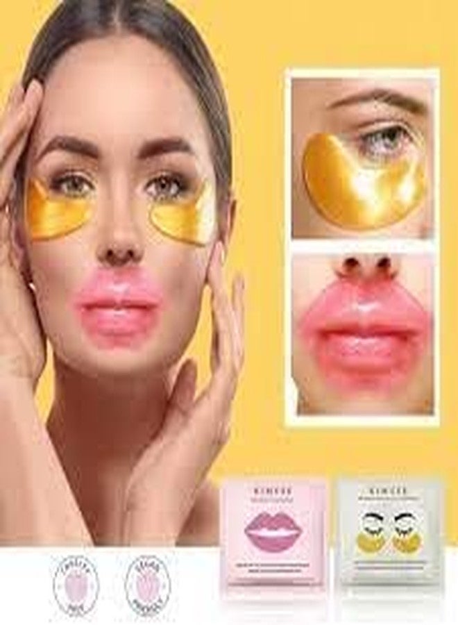 ZSIGNS قناع مرطب للشفاه من ZSIGNS، ٢٠ قطعة، ٥ لصقات للعينين، للهالات السوداء والتجاعيد، يقلل من الخطوط الدقيقة، يرطب ويغذي الشفاه، مطلي بذهب عيار ٢٤ قيراطًا، يرطب الشفاه ويغذيها بفعالية، قناع جل للشفاه - Image 4