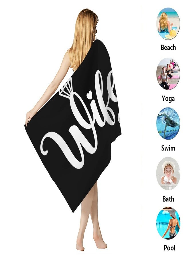feelacle Bride Wifey Gift Sand Free Beach Towel for Women Absorbent Bath Towel Large Hand Towels for Swimming Bathroom Spa Pool - Image 5