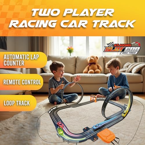 Atlasonix Slot Car Race Track Sets, Race Tracks for Kids Ages 4-8 | Race Car with 4 High Speed Cars, Electric Slot Car Race Track Sets, Remote Control Car, Gifts Toys for Boys - Image 5