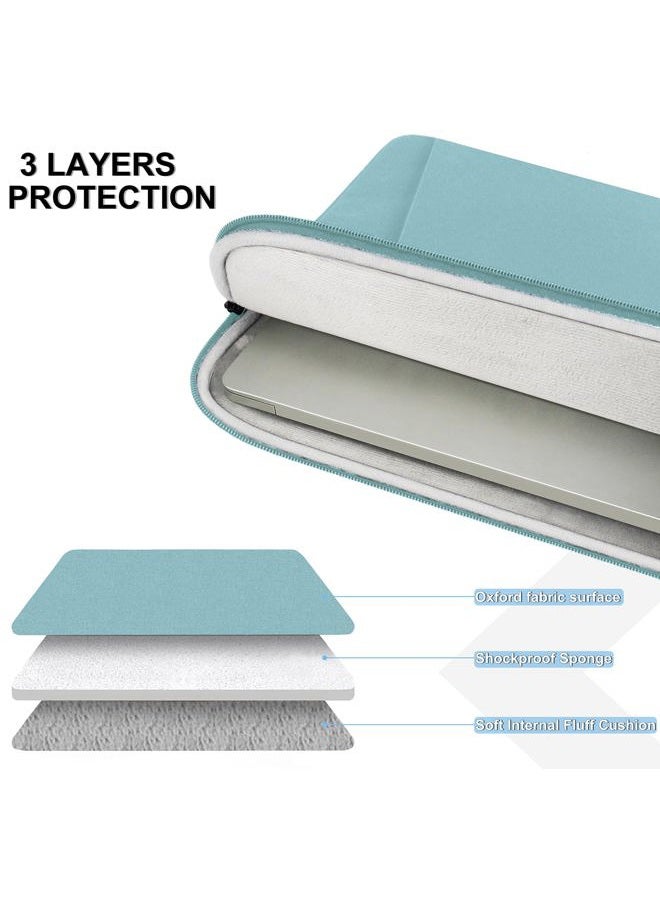 Naukay Laptop Sleeve Case 13.3 inch, Shockproof Protective Computer Cover with Accessories Pocket, Laptop Bag Compatible with MacBook Air/Pro 13-13.3 inch, Compatible for MacBook Pro 14 inch, LightBlue - Image 3