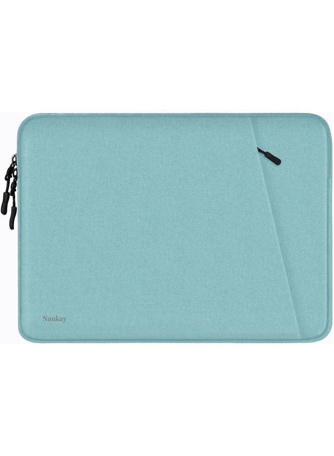 Naukay Laptop Sleeve Case 13.3 inch, Shockproof Protective Computer Cover with Accessories Pocket, Laptop Bag Compatible with MacBook Air/Pro 13-13.3 inch, Compatible for MacBook Pro 14 inch, LightBlue - Image 1