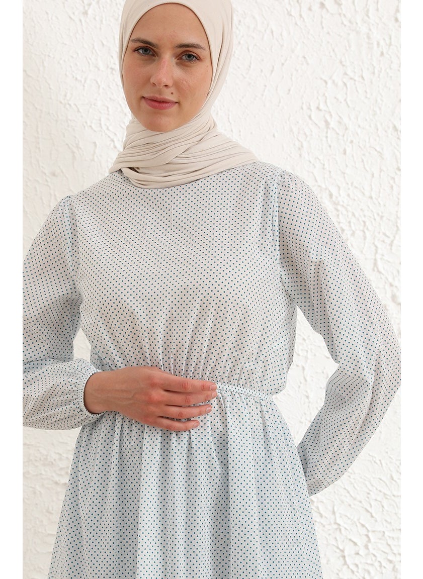 Sefa Merve Skirt Ruffle Tunic 4343-03 White Blue  - Image 4