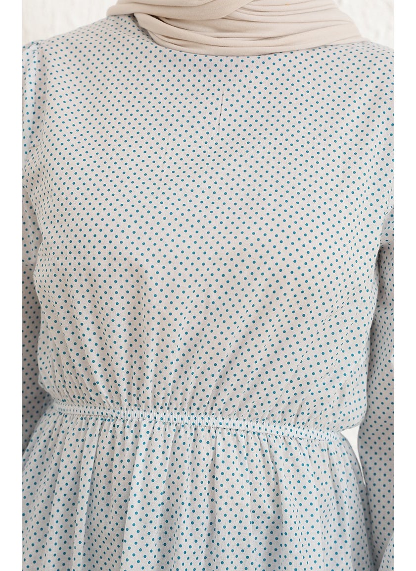Sefa Merve Skirt Ruffle Tunic 4343-03 White Blue  - Image 5