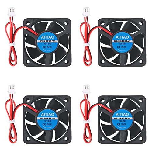 AITIAO 4Pcs 5020 Brushless Cooling Fan Computer Case Fan DC 12V 50mm 50mm 20mm Quiet Muffin Fan Oil Bearing High Speed Cooling Fan for 3D Printer CPU Coolers DIY Cooling Ventilation Projects - Image 1