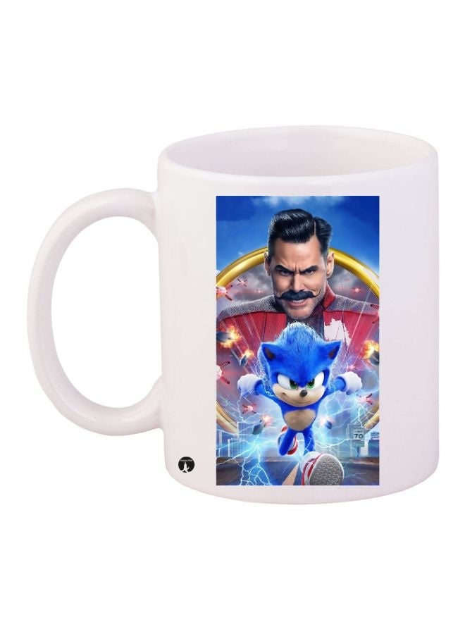 RYN Sonic Printed Coffee Mug White/Blue/Red 11ounce