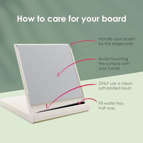 Buddha Board Mini Buddha Board Art Set: Water Drawing Writing Board w/Mini Water Brush for Mindfulness & Meditation – Inkless Zen Based Drawing Board, Painting & Art Supplies, Ideal Relaxation Gift (5”x5” White) - Image 5