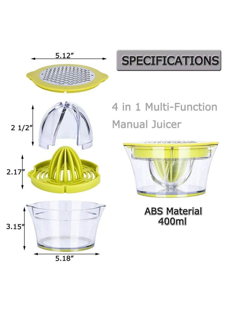 Citrus Juicer, 4-in-1 Manual Hand Held Orange Lemon Squeezer, Multifunctional, Lime Squeezer