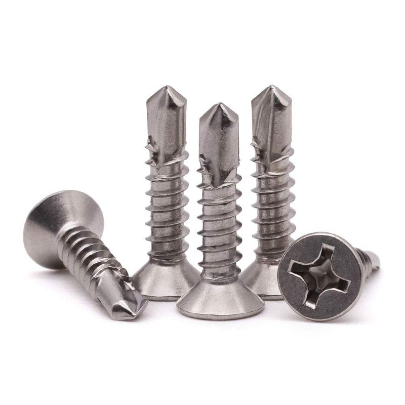 RoyceMart #10 x 3/4" Phillips Flat Head Sheet Metal Screws, Stainless Steel 410 Self Drilling Screws for Metal, Countersunk Head, Phillips Drive, Self Tapping, 100 Pack - Image 4
