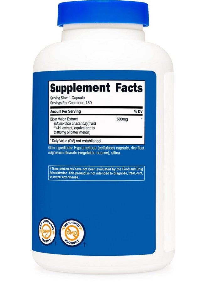 Nutricost نوتريكوست بطيخ مر 600 ملغ (2,400 ملغ مكافئ)، 180 كبسولة - خالي من الغلوتين، غير معدّل وراثيًا - Image 5