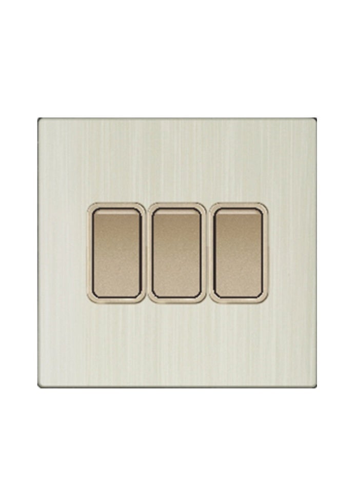 Vmax 3 Gang 2 Way Light Switch Frameless Panel Modern Wall Switch Plate Premium Metal Finish Electrical Switch for Home Office Hotel Easy Installation - Image 4