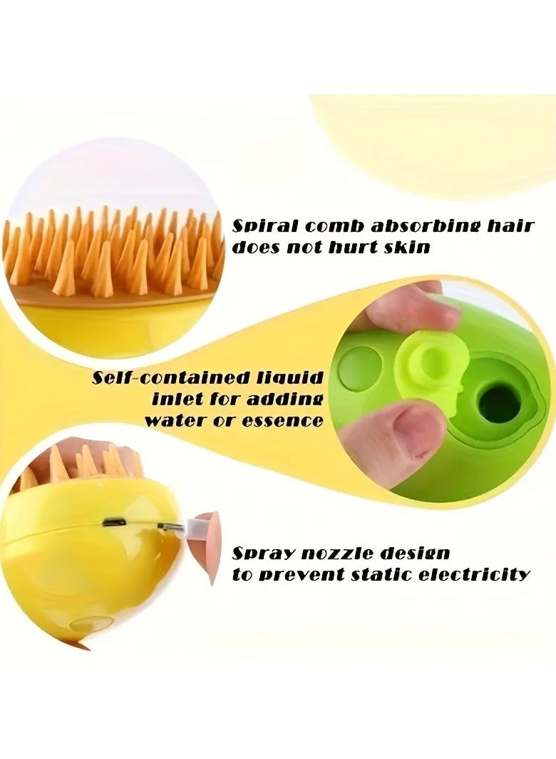 جلوسكي 1pc فرشاة رش السيليكون لطيف الحيوانات الأليفة - فرشات للقطط والكلاب - إزالة الشعر الناعمة ، فرشاة الحمام ، سهلة العناية ، لطيفة على الجلد ، مثالية لرعاية الحيوانات الأليفة - Image 3