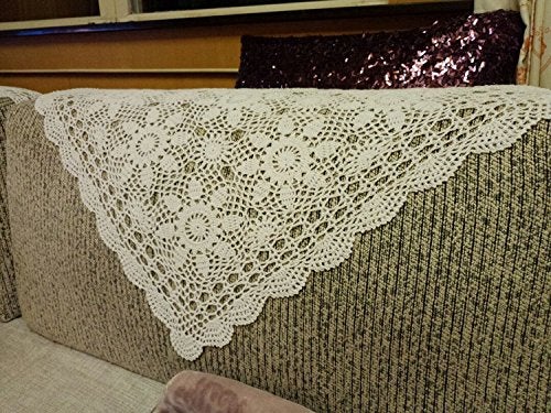 Laivigo Handmade Crochet Lace Table Cloth Doilies Doily,Rectangle,16 x 24 Inch,White - Image 3
