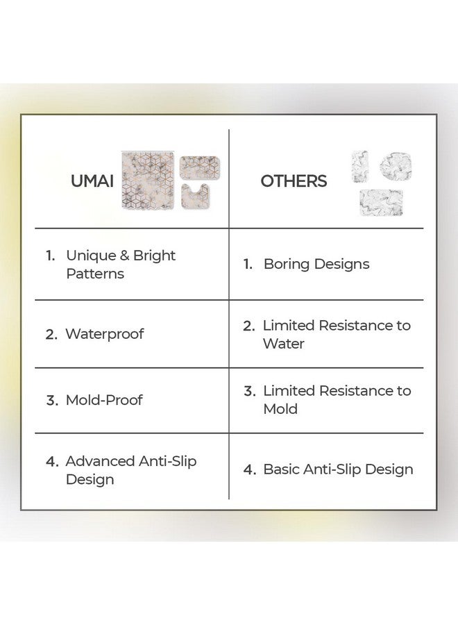Umai UMAI Shower Curtain (180X180 cm) & Bathmat 3 Pcs Set|6ft|Creative Vibrant Coloured Polyster Curtain Sets with Non-Slip Bath mats for Bathroom|Easy-Slide Curtains|Quick Dry,Soft Mats  - Image 5