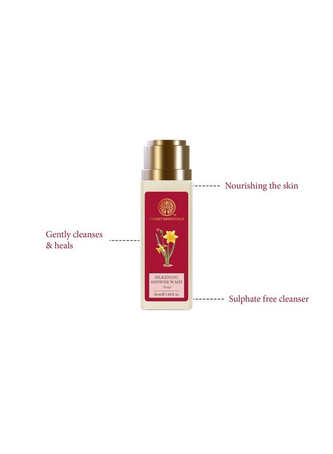 Forest Essentials Silkening Shower Wash Nargis Ayurvedic Natural Body Wash For Soft Smooth Skin Paraben Free & Sulphate Free Shower Gel - Image 2