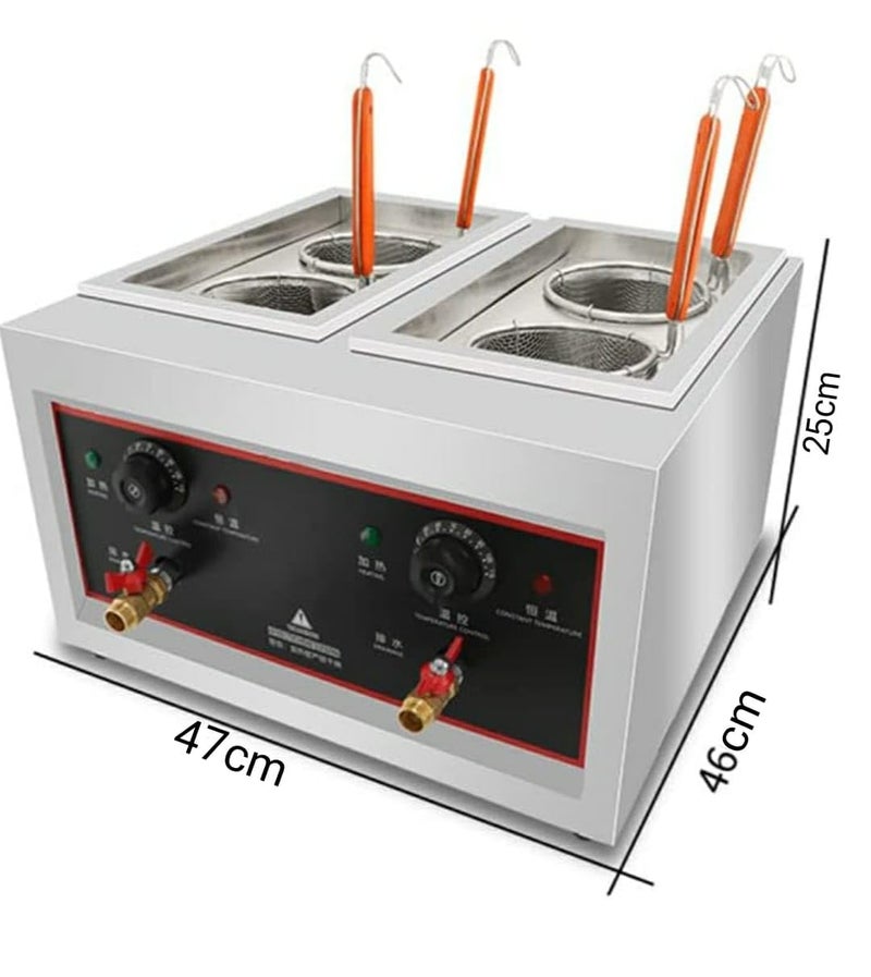 Shoppers Hub PNQ 4kW Electric Pasta Noodle Boiler Machine with 4 Compartments and Taps for Ideal Heavy Duty Use in Hotels Restaurants Cafes Food Eateries and Other Commercial Places  - Image 2