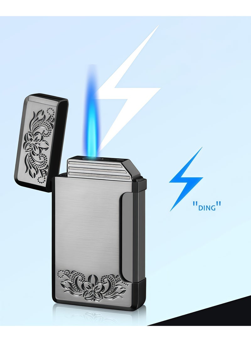 2 Pack Single Flame Torch Lighter Butane Refillable Lighters Windproof Pocket Lighters Adjustable Flame Lighter for Men and Women (Without Gas) - Image 3