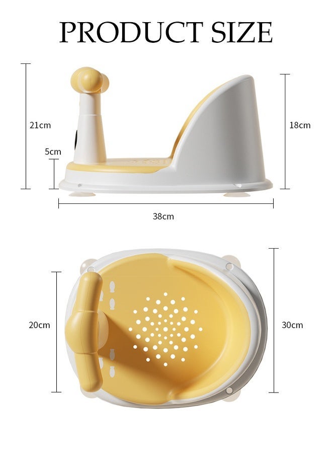Baby Bath Seat with Wheels,Non-Slip Infant Bathtub Chair with Suction Cups,Toddler Sit Up Bathtub Seat for Baby,Newborn Soft Cushion for Shower - Image 3