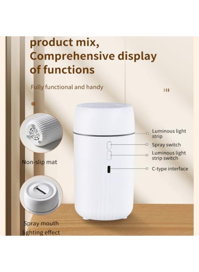 لولكس ناشرات الروائح العطرية للسيارة 100 مللي مرطب صغير USB USB مرطب صغير بالموجات فوق الصوتية ناشر للزيوت العطرية بالموجات فوق الصوتية منعش للهواء مع إضاءة ملونة لجو السيارة مكتب غرفة النوم المنزل (أبيض) - Image 3
