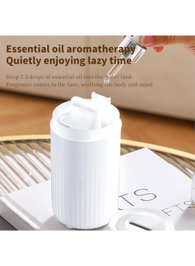 لولكس ناشرات الروائح العطرية للسيارة 100 مللي مرطب صغير USB USB مرطب صغير بالموجات فوق الصوتية ناشر للزيوت العطرية بالموجات فوق الصوتية منعش للهواء مع إضاءة ملونة لجو السيارة مكتب غرفة النوم المنزل (أبيض) - Image 2