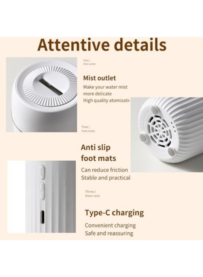 لولكس ناشرات الروائح العطرية للسيارة 100 مللي مرطب صغير USB USB مرطب صغير بالموجات فوق الصوتية ناشر للزيوت العطرية بالموجات فوق الصوتية منعش للهواء مع إضاءة ملونة لجو السيارة مكتب غرفة النوم المنزل (أبيض) - Image 5