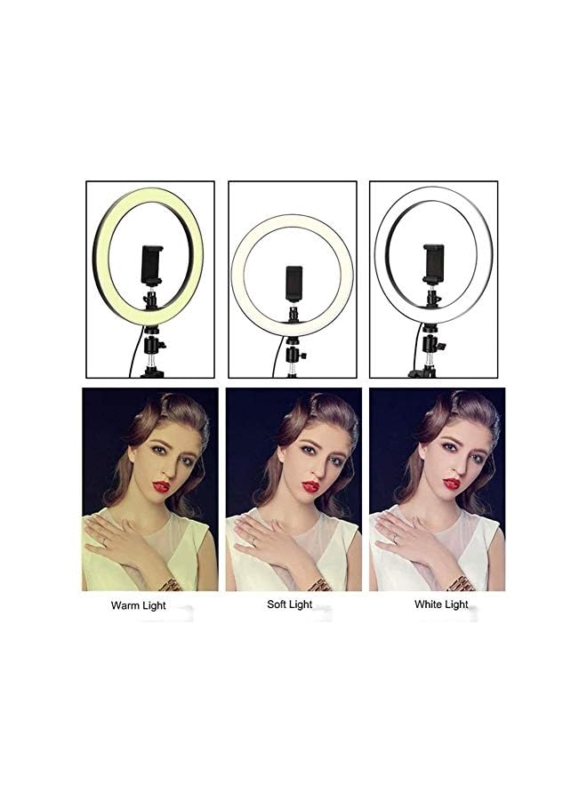 erorex 10 Inch Ring Light With Stand Tripod Led Phone Holder For Selfie Camera Photography Makeup Video Live Streaming  - Image 2