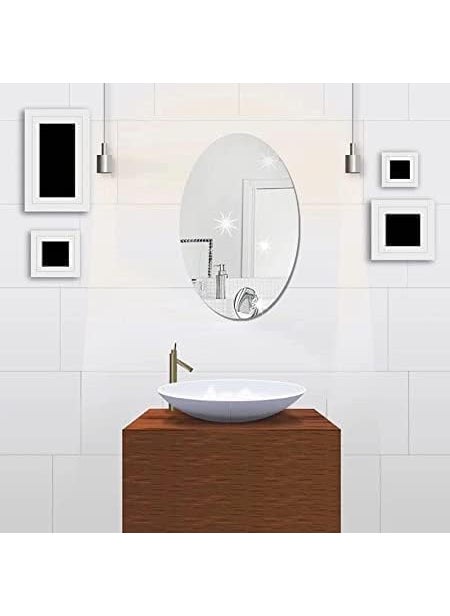 DADLM DADLM Oval Shape Adhesive Mirror Sticker for Wall on Tiles Bathroom Bedroom Living Room Basin Mirror Bathroom Wall Mirror Stickers Unbreakable Plastic Wall Mirror 20 30 1  - Image 3